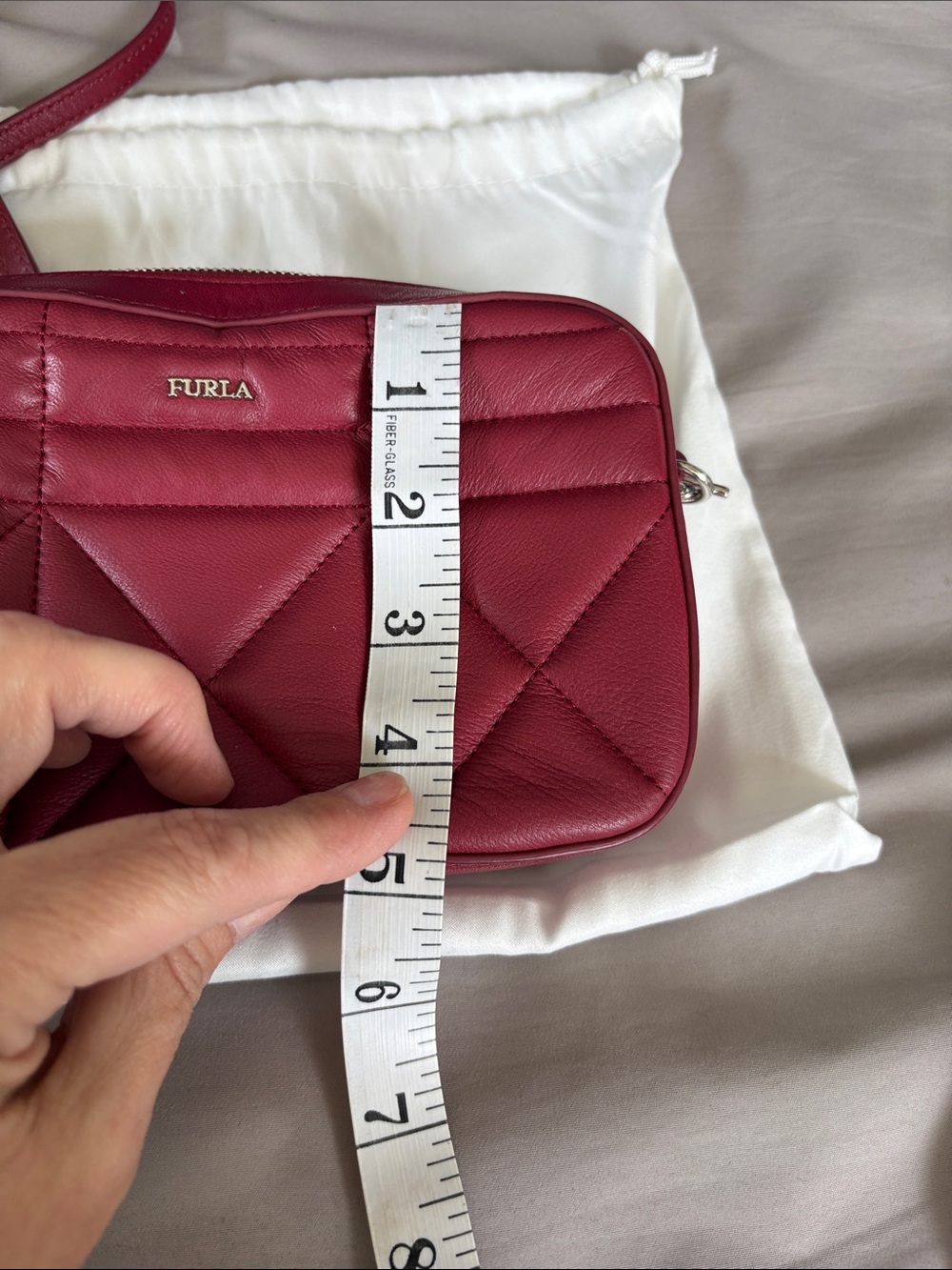 Furla Red Mini Quilted Leather Adjustable Crossbody Camera Bag With Dustbag - Picture 11 of 12